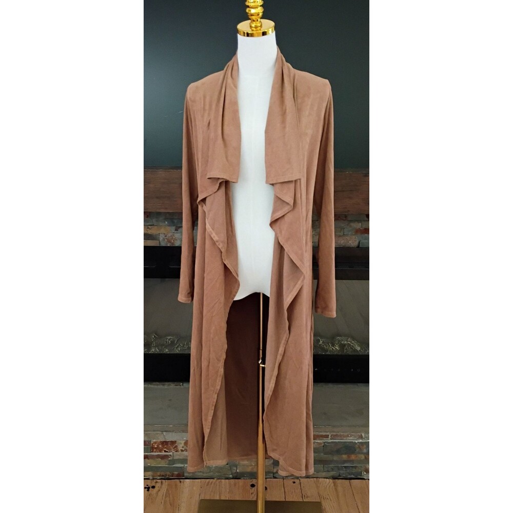 Fashion Nova Vintage Velour Long Sleeve Wraparound Robe Brown Size Small - Picture 2 of 8